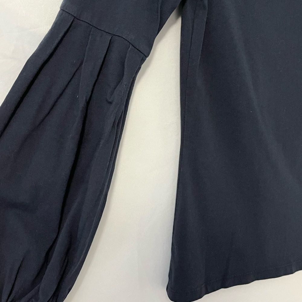 🟢Brooks Brothers Women’s Navy Blue Balloon Sleeve Long Sleeve Top Size XS - Picture 3 of 6